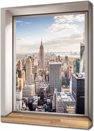Современный Нью-Йорк из окна