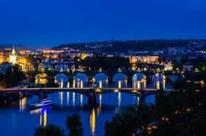 Ночная Прага. Чехия