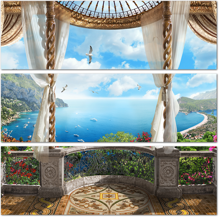 Роскошный балкон с видом на море