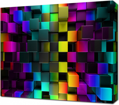 Разноцветные 3D кубы