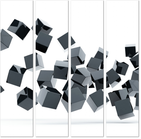 Парящие черные кубы 3D