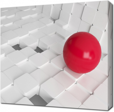 Красный шар 3D на белом фоне