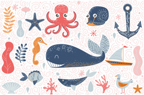 Морские животные с узорами