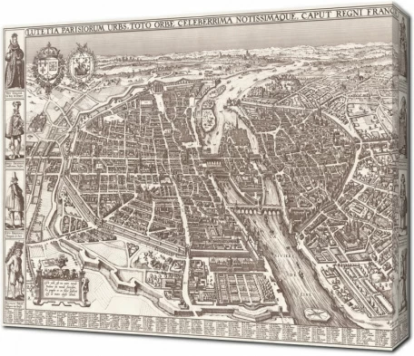 Карта Парижа. 1618 год