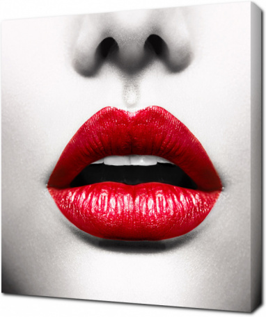 Концептуальное изображение с яркими красными губами