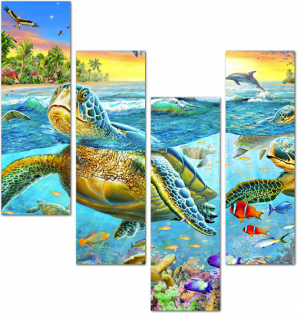 Черепахи плывущие в океане