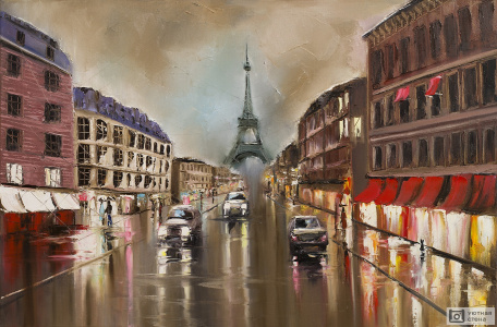 Дождливый Париж в вечернее время