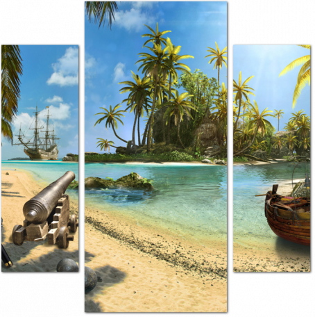 Пиратский остров с пальмами