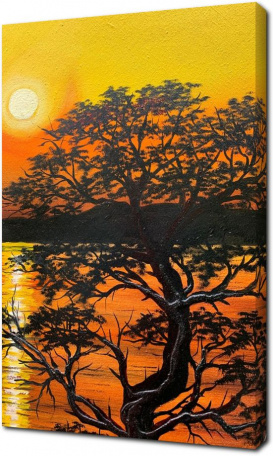 Дерево на закате в Африке