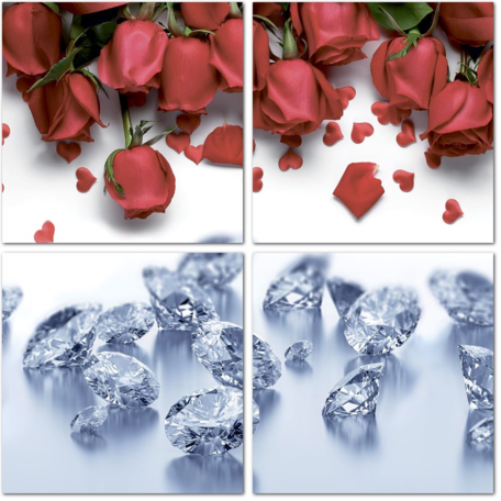 3D розы и алмазы