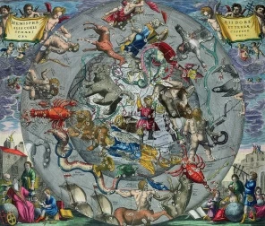 Карта созвездий северного полушария. 1661 год