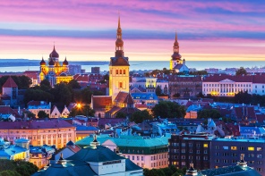 Ночное изображение Таллина. Эстония