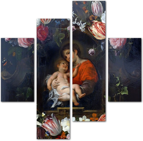 Дэниел Сигерс —  Гирлянда цветов с Мадонной и ребенком