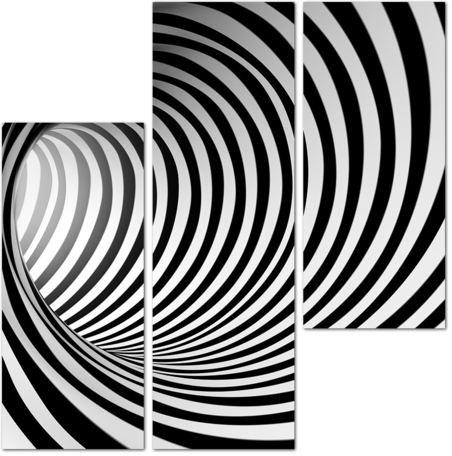 Полосатый черно-белый туннель 3D