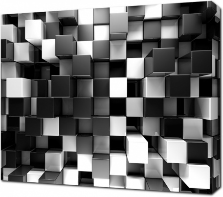 Черно белые кубики 3D