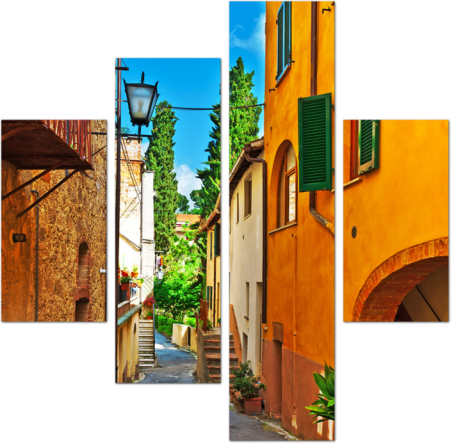 Узкий переулок с старых зданий в итальянском городе