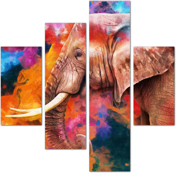 Индийский слон на абстрактном фоне