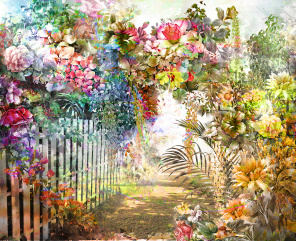 Цветы за забором