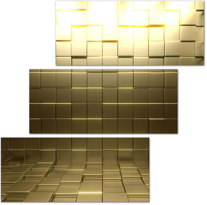Стена из золотых кирпичей 3D