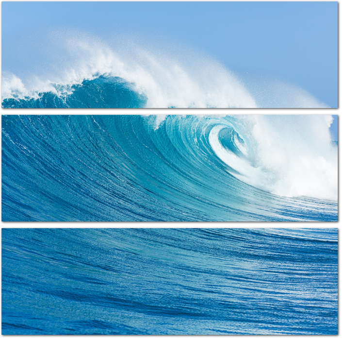 Модульная картина Большая волна в океане: - Арт. 140104 | Купить в  интернет-магазине Уютная стена