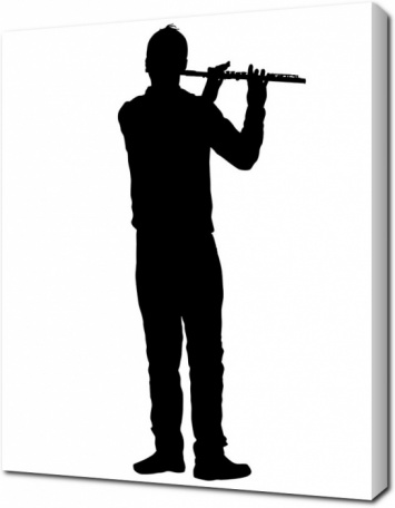 Силуэт мужчины с флейтой