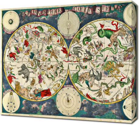 Карта созвездий. 1670 год