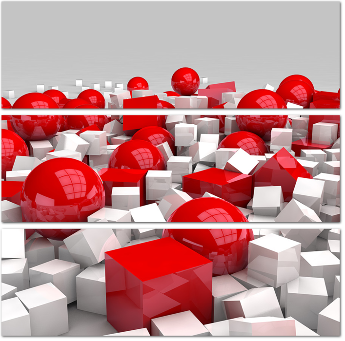 Красные шары и кубы 3D