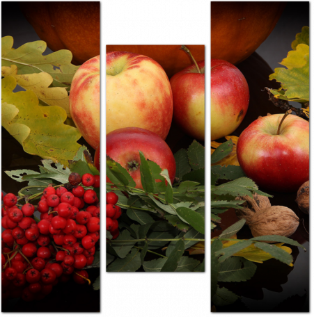 Осенний натюрморт в студии с фруктами