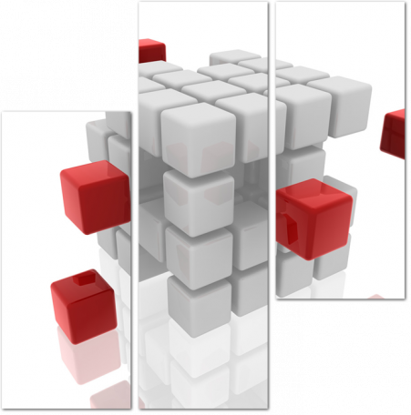 Красно-белый куб 3D