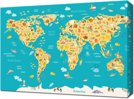 Карта с животными для малышей