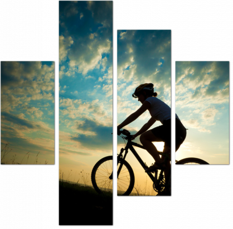 Велосипедистка на закате