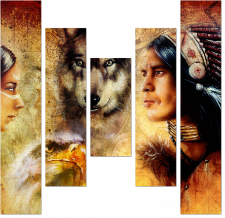 Индейцы с волком