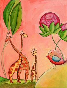 Живописные смешные жирафы