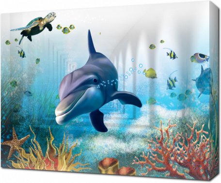 3D дельфин в морском царстве