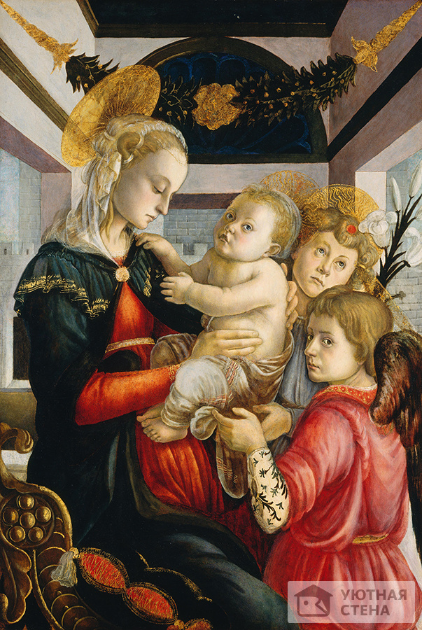 Сандро Боттичелли - Мадонна с младенцем и ангелами