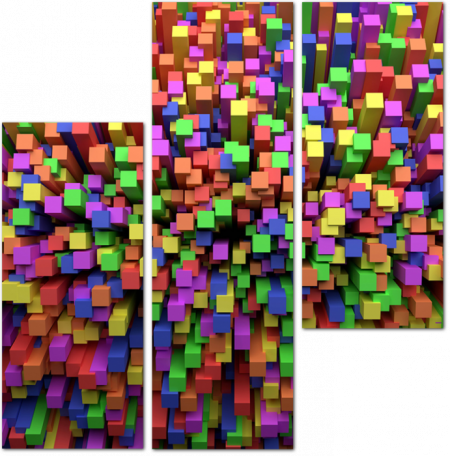 Разноцветные 3D  кубики