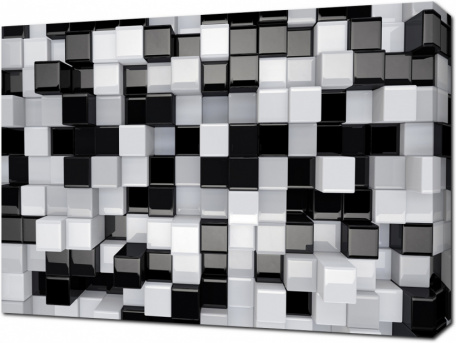 Черные и белые кубы 3D