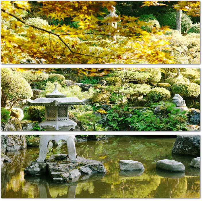 Мост из камней в японском саду