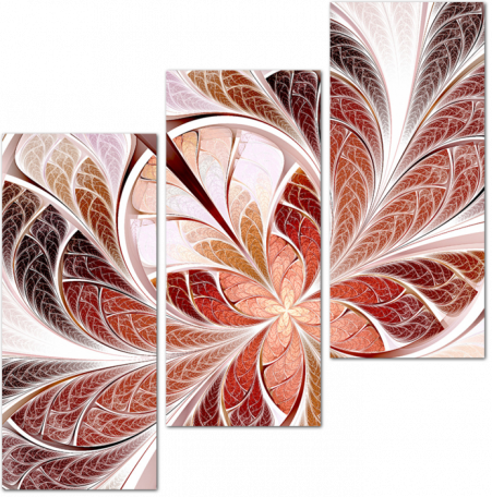 Фрактальная абстракция с бабочкой на цветке