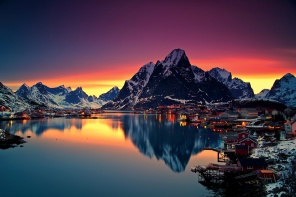 Лофотен на закате. Норвегия