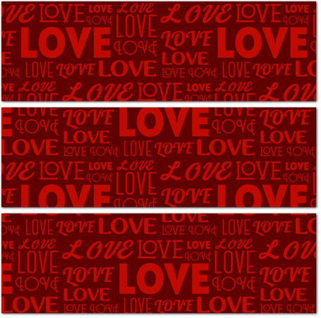 Слова любви в различных шрифтах