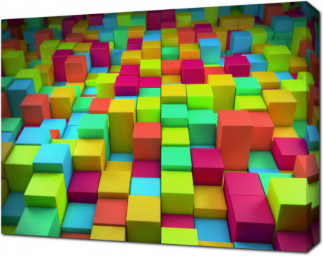 Разноцветные кубы 3D