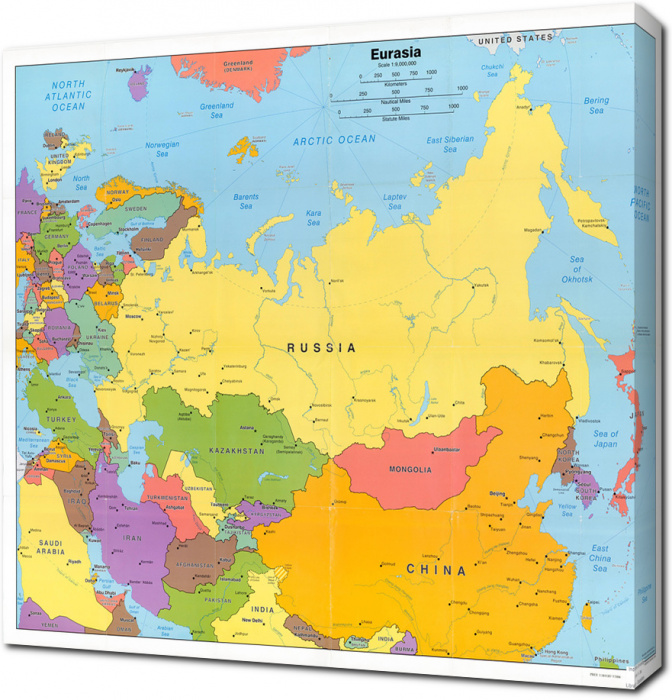 Политическая карта евразии со странами на русском