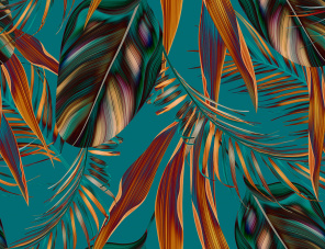 Тропический красочный фон с пальмовыми листьями