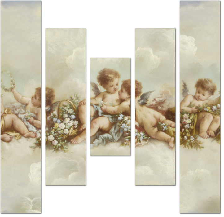 Фреска с ангелами в облаках