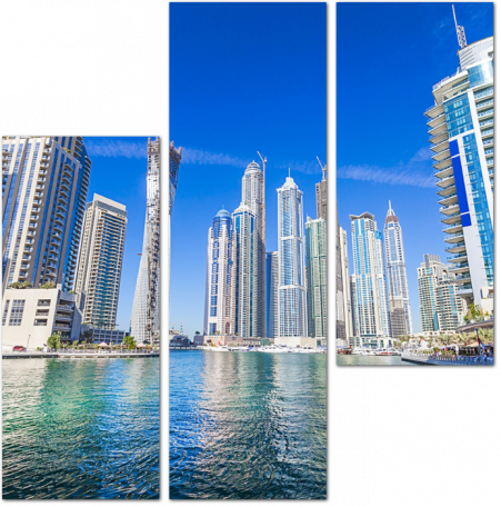 Стильные небоскребы города Дубай. ОАЭ