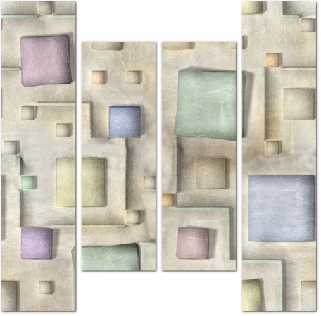 Бесшовная 3D текстура с цветными блоками