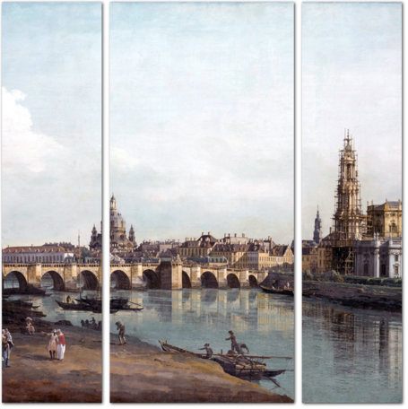 Джованни Антонио Каналь — Дрезден с правого берега Эльбы ниже моста Августа