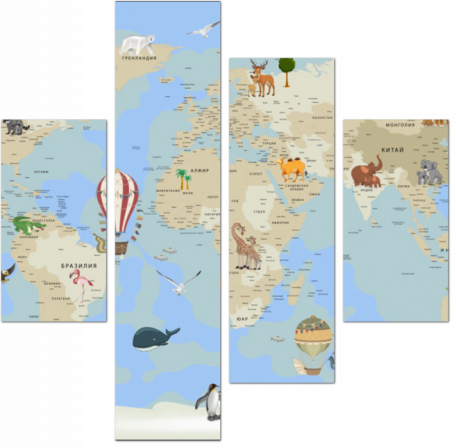 Политическая карта мира для детей