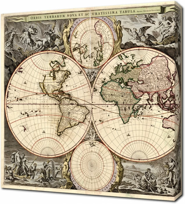 Карта мира. 1649-1702 годы